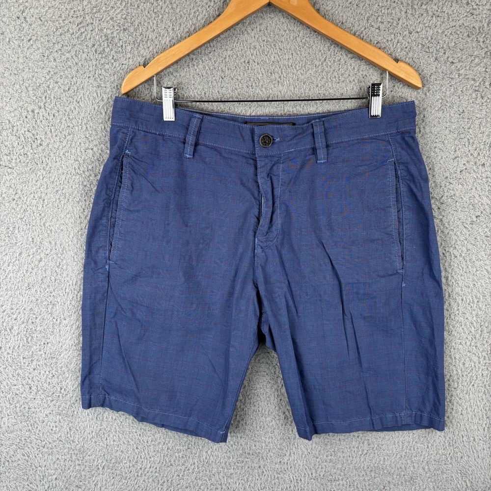 34 Heritage Shorts Mens 34 Blue Windowpane Golf Preppy Stretch Chino
